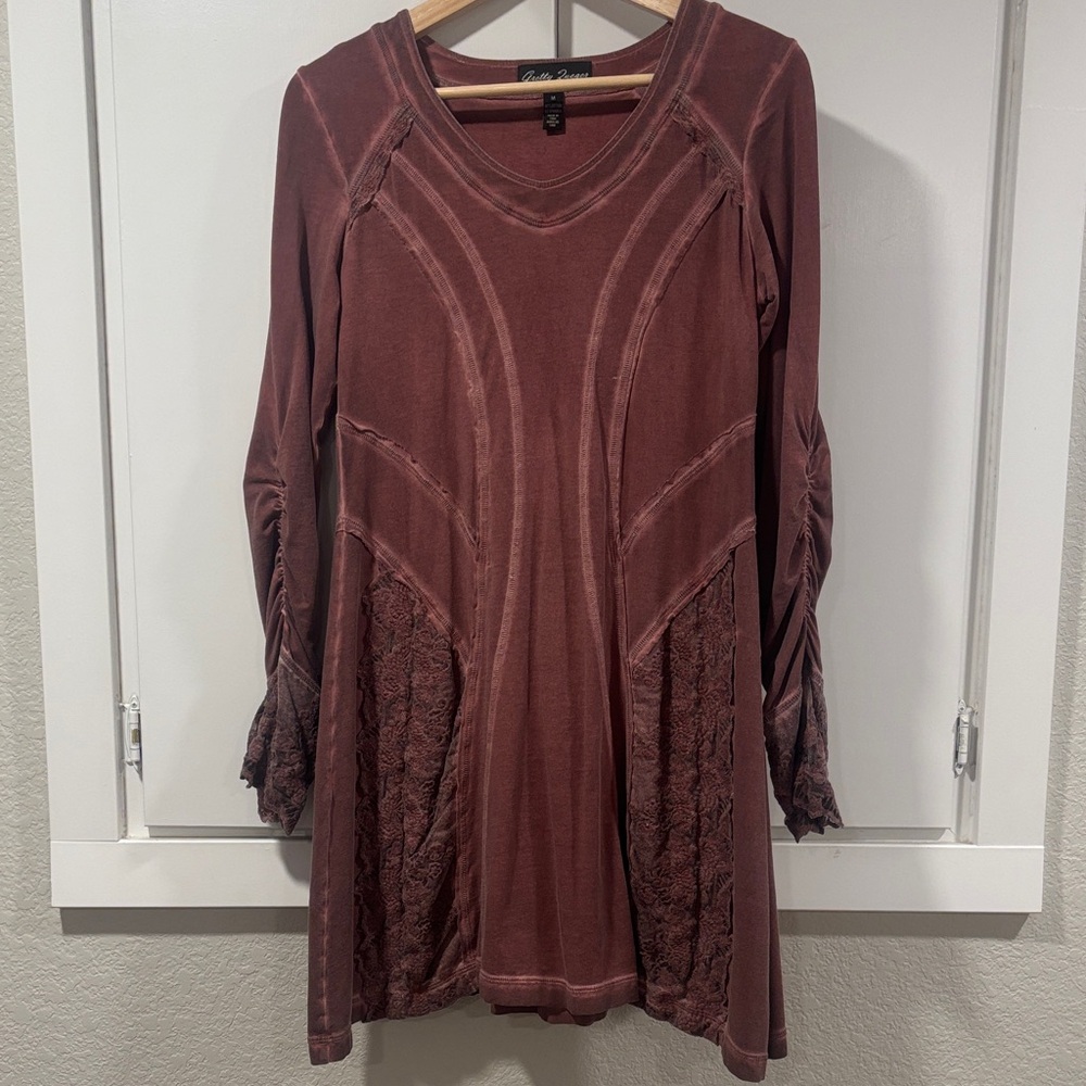 Gretty Zueger Medium Burnt Pink Long Sleeve Dress